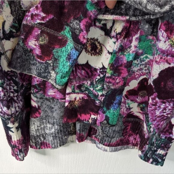 LEO & UGO purple floral shirt rayon nylon Small @i - Picture 11 of 13